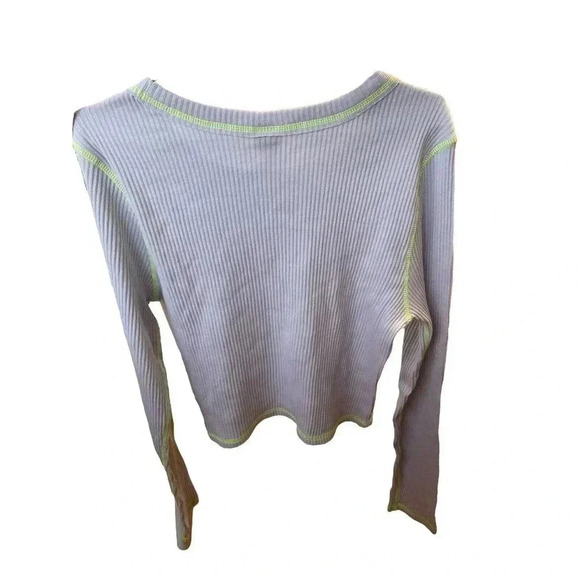 Women's Long Sleeve Slim Fit Baby T-Shirt - Wild Fable Blue Size Large - Picture 2 of 2